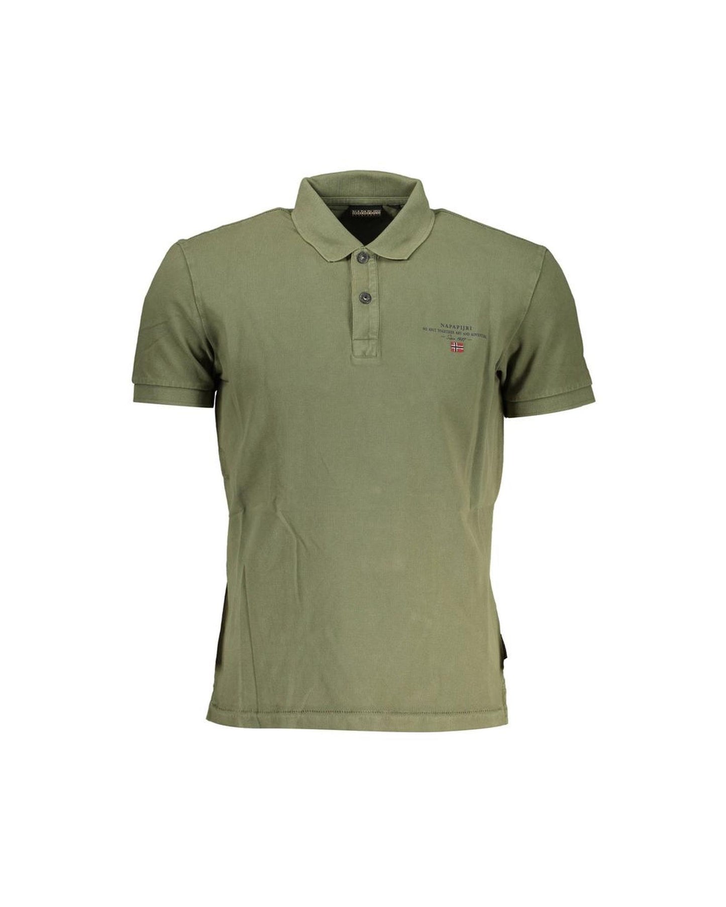 Napapijri Men's Green Cotton Polo Shirt - M
