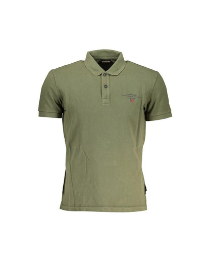 Napapijri Men's Green Cotton Polo Shirt - M