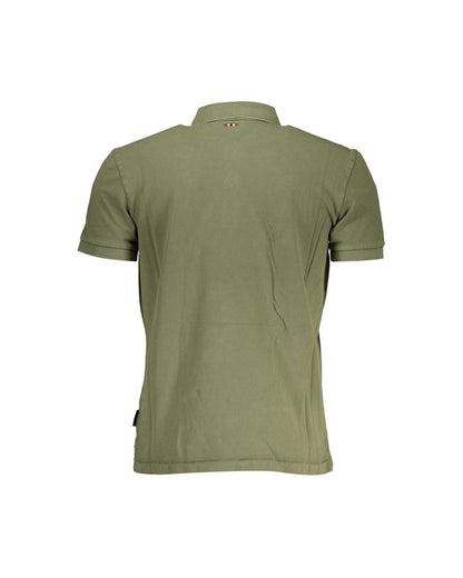 Napapijri Men's Green Cotton Polo Shirt - M