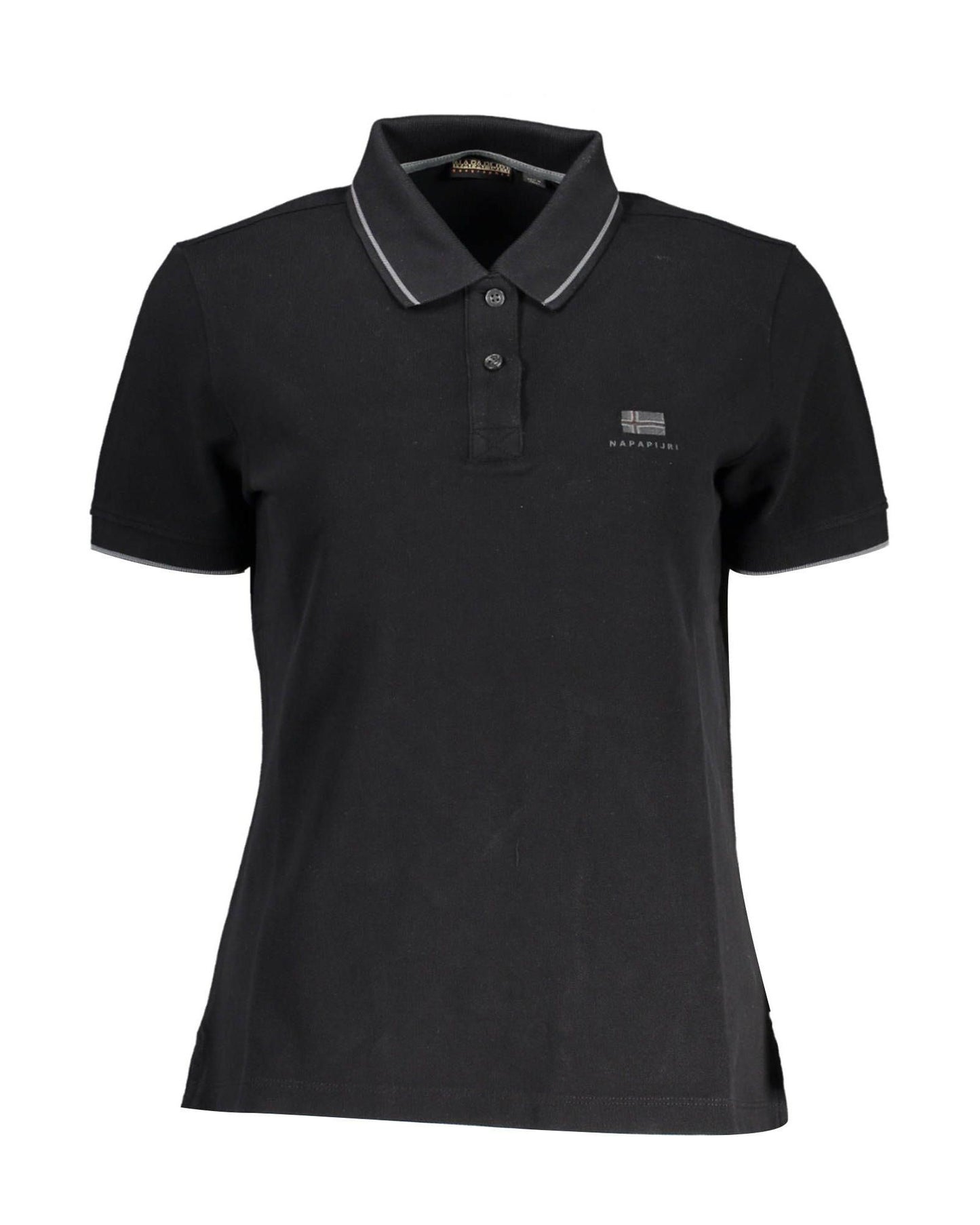 Napapijri Men's Black Cotton Polo Shirt - L