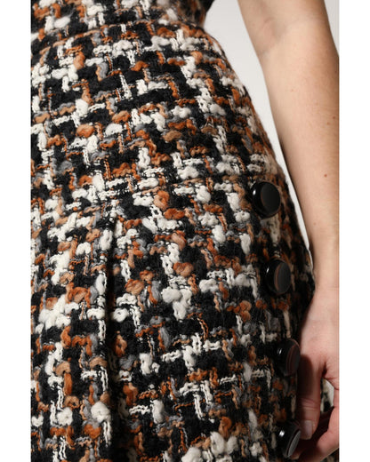 Dolce & Gabbana Women's Multicolor High Waist Tartan Tweed Mini Skirt - 42 IT