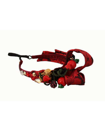 Dolce & Gabbana Cherry Sicily Headband with Multicolor Embellishment One Size Women