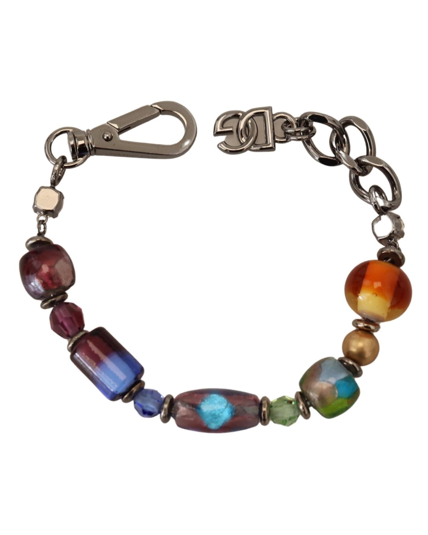 Dolce & Gabbana Women's multicolor Silver Chain Brass Beaded Lobster Clasp Bracelet - One Size