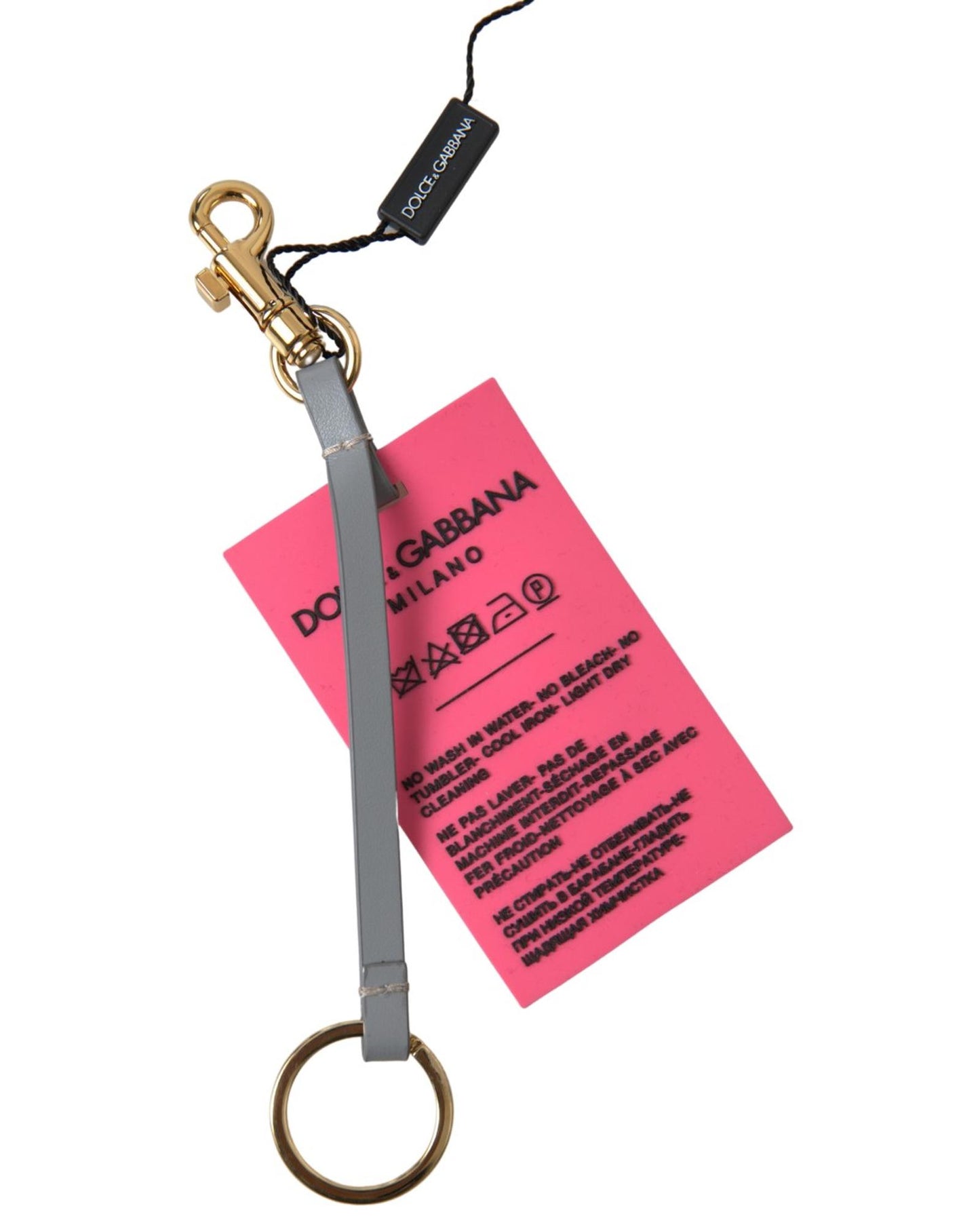 Dolce & Gabbana Women's Pink Silicone DG Logo Gold Brass Keyring  Keychain - One Size