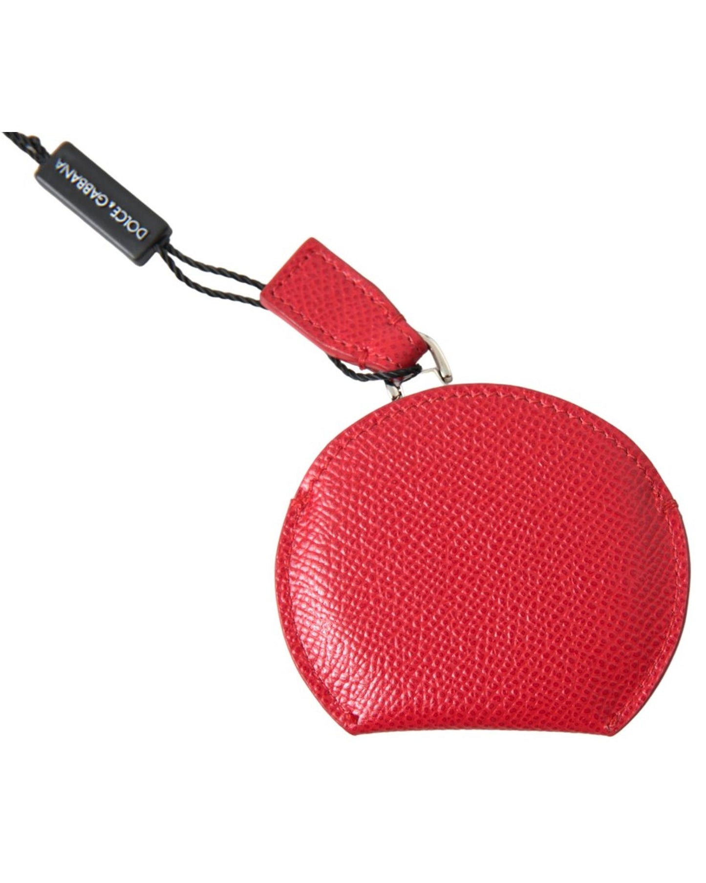 Dolce & Gabbana Women's Red Calfskin Leather Hand Mirror Holder - One Size