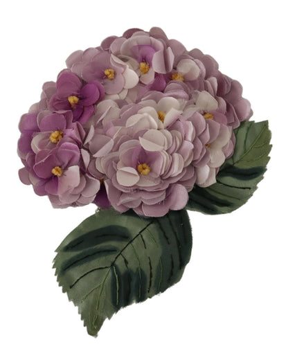 Dolce & Gabbana Women's Elegant Purple Floral Silk Blend Brooch - One Size
