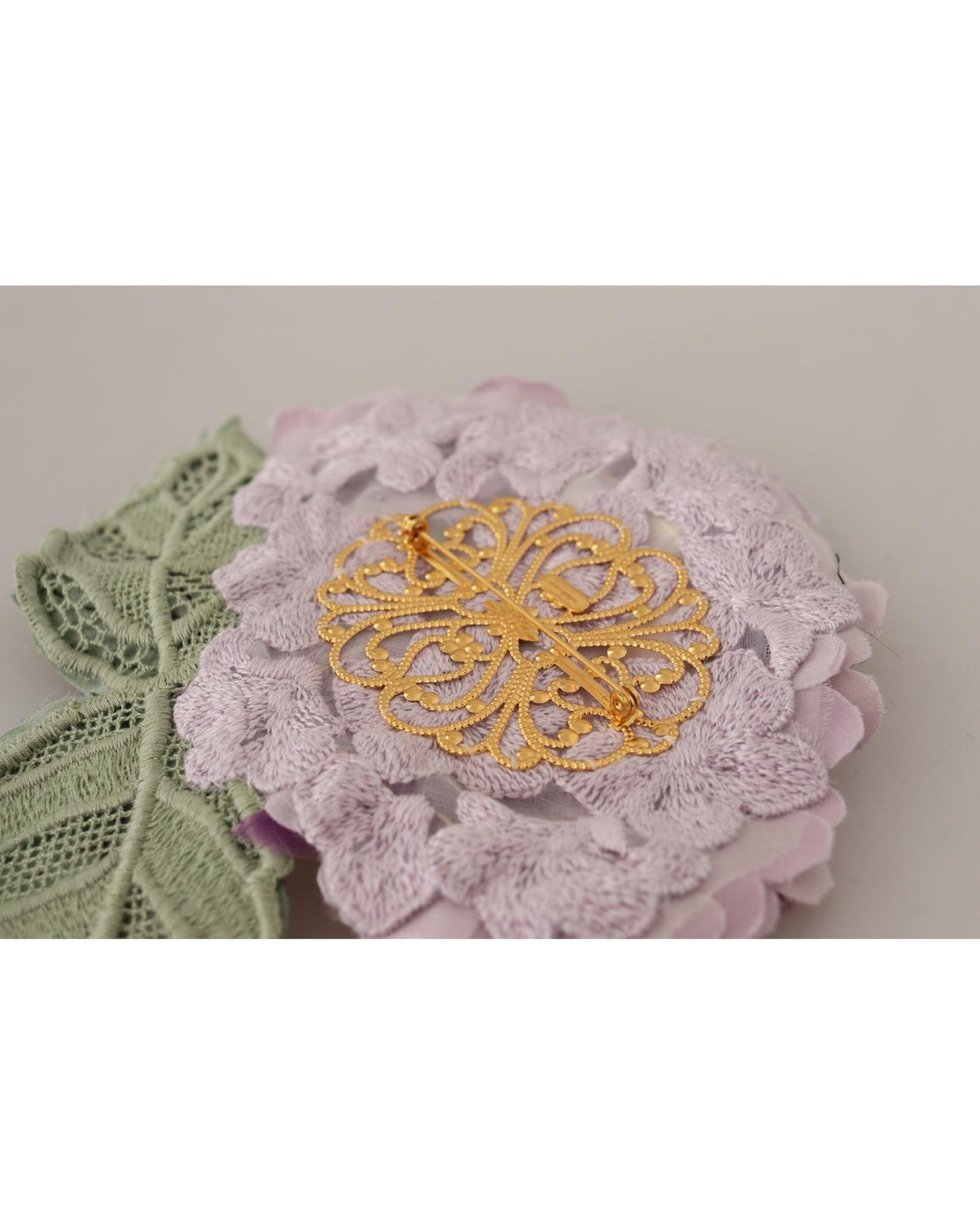 Dolce & Gabbana Women's Elegant Purple Floral Silk Blend Brooch - One Size