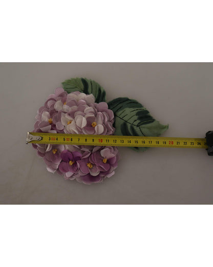 Dolce & Gabbana Women's Elegant Purple Floral Silk Blend Brooch - One Size