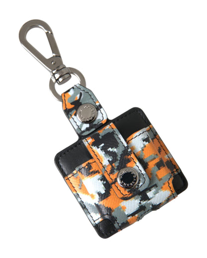 Dolce & Gabbana Women's Multicolor Camouflage Print Leather Logo Metal Airpods Case - One Size