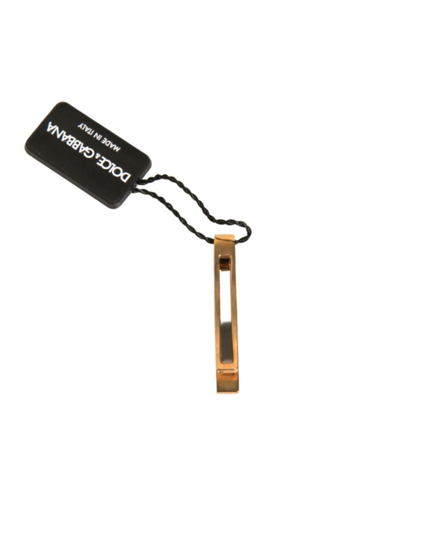 Dolce & Gabbana Men's Gold Tone Brass Crystal Branded Tie Clip Bar - One Size