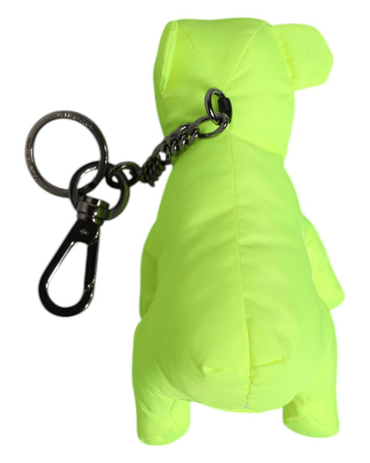 Dolce & Gabbana Men's Green Bear Embroidered Logo Keychain Clasp Keyring - One Size