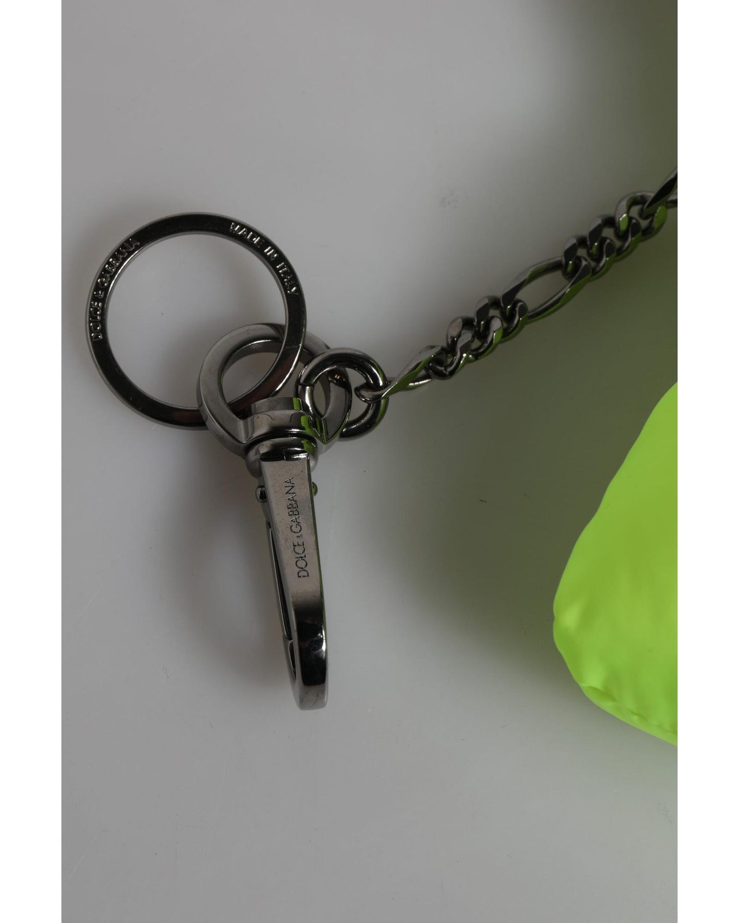 Dolce & Gabbana Men's Green Bear Embroidered Logo Keychain Clasp Keyring - One Size