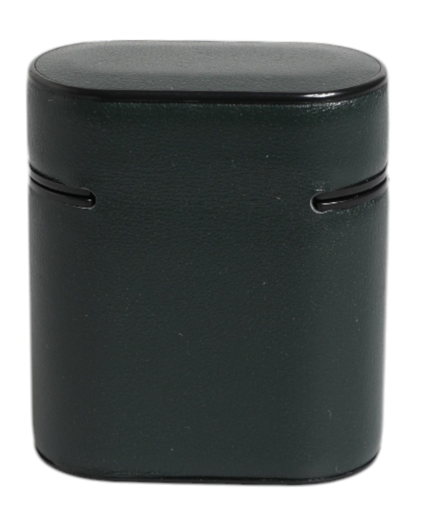 Dolce & Gabbana Men's Black Calfskin Leather Logo Print Flip Holder Airpods Case - One Size