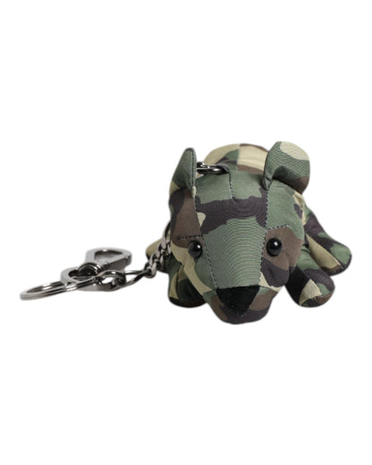 Dolce & Gabbana Men's Multicolor Camouflage Animal Silhouette Keychain Keyring - One Size