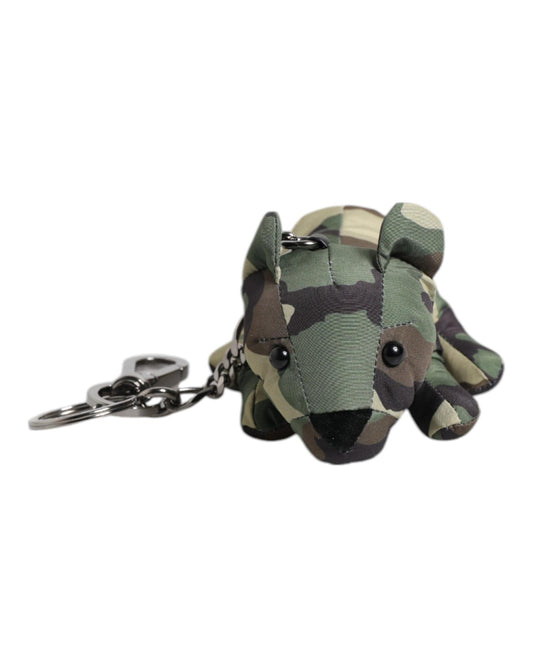 Dolce & Gabbana Men's Multicolor Camouflage Animal Silhouette Keychain Keyring - One Size