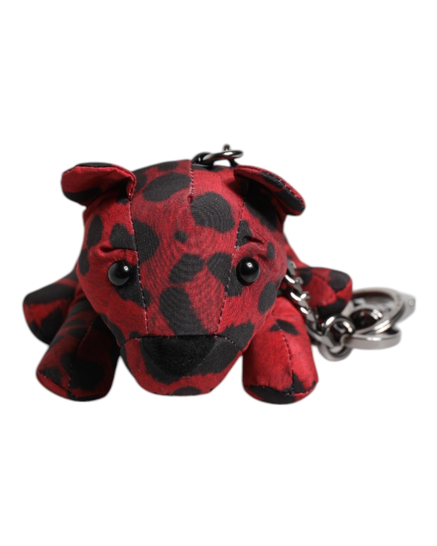 Dolce & Gabbana Men's Red Black Polyester Animal Silhouette Keychain Keyring - One Size