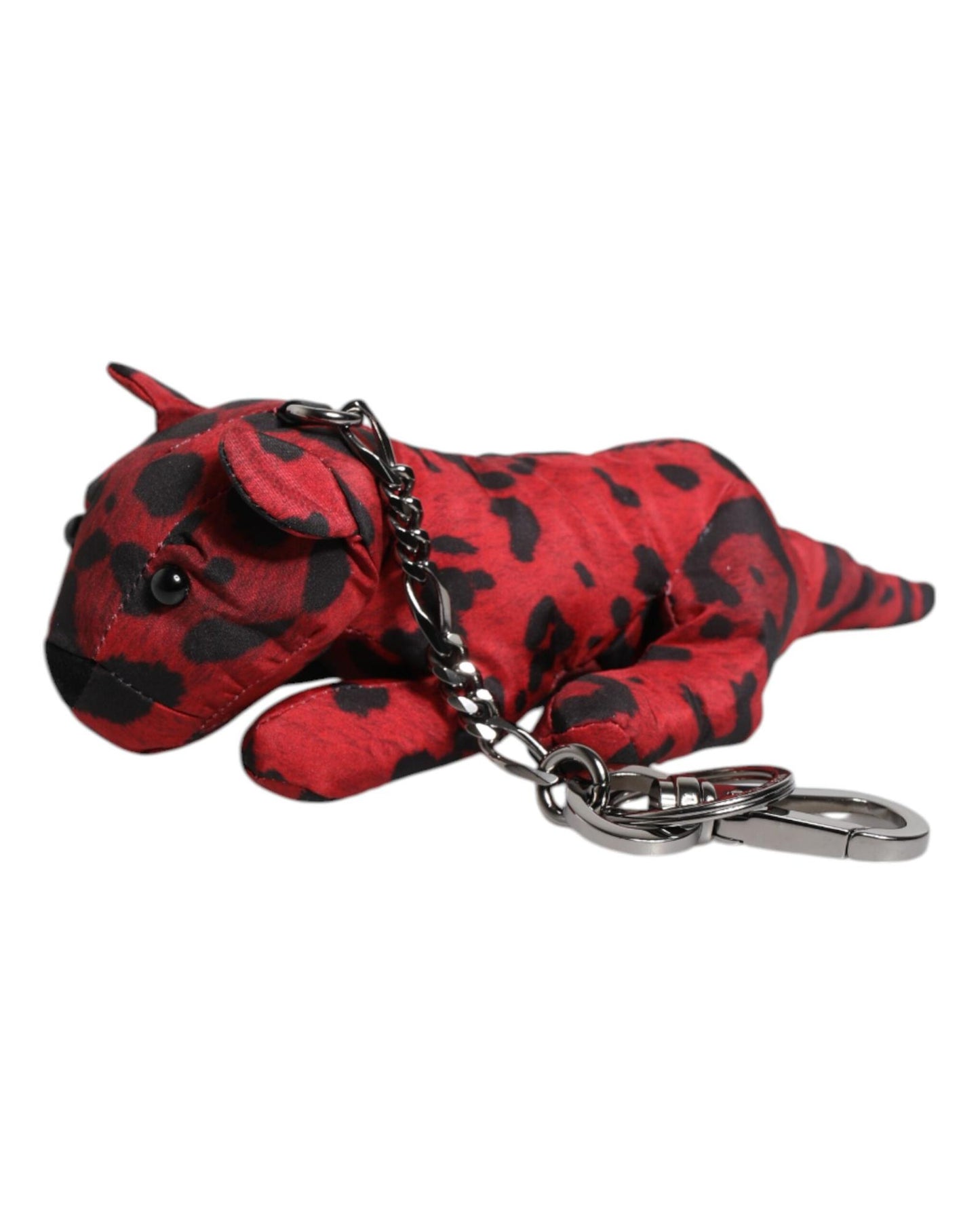Dolce & Gabbana Men's Red Black Polyester Animal Silhouette Keychain Keyring - One Size