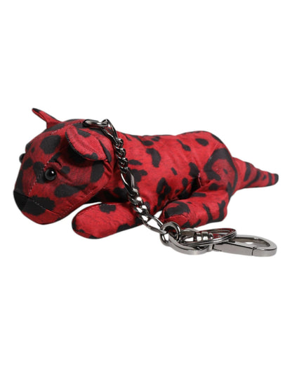 Dolce & Gabbana Men's Red Black Polyester Animal Silhouette Keychain Keyring - One Size