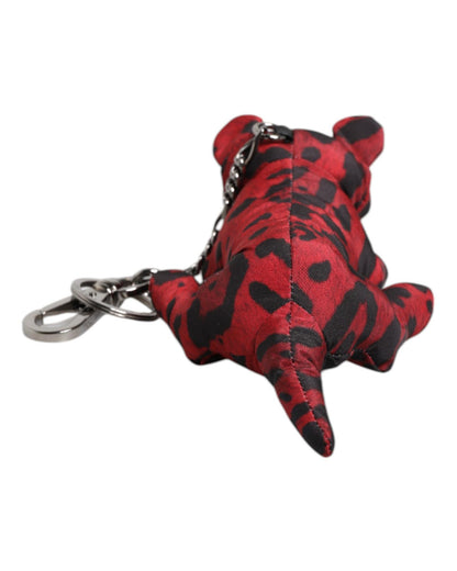 Dolce & Gabbana Men's Red Black Polyester Animal Silhouette Keychain Keyring - One Size