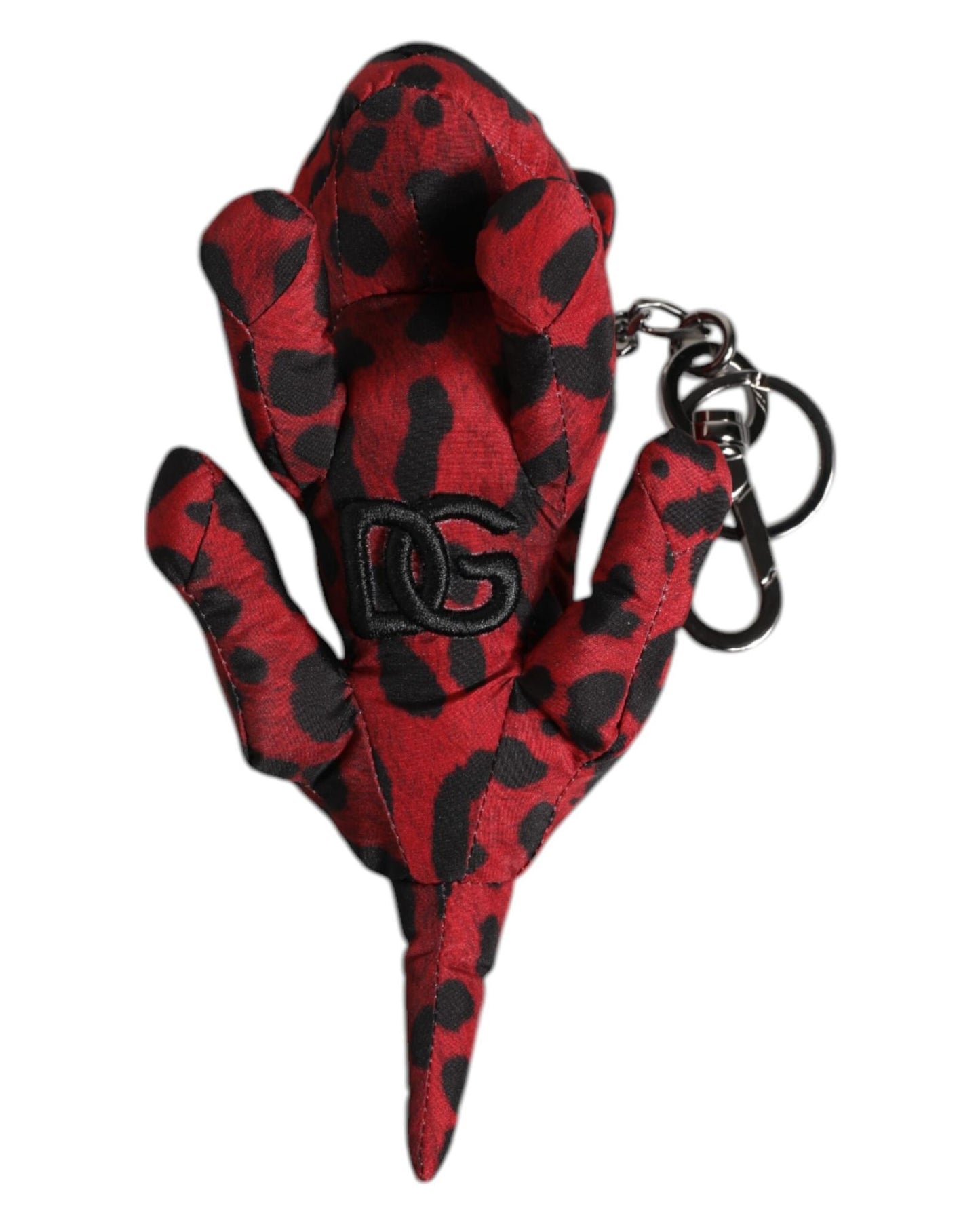 Dolce & Gabbana Men's Red Black Polyester Animal Silhouette Keychain Keyring - One Size