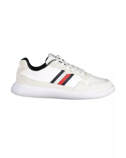 Tommy Hilfiger Men's White Polyester Sneaker - 41 EU