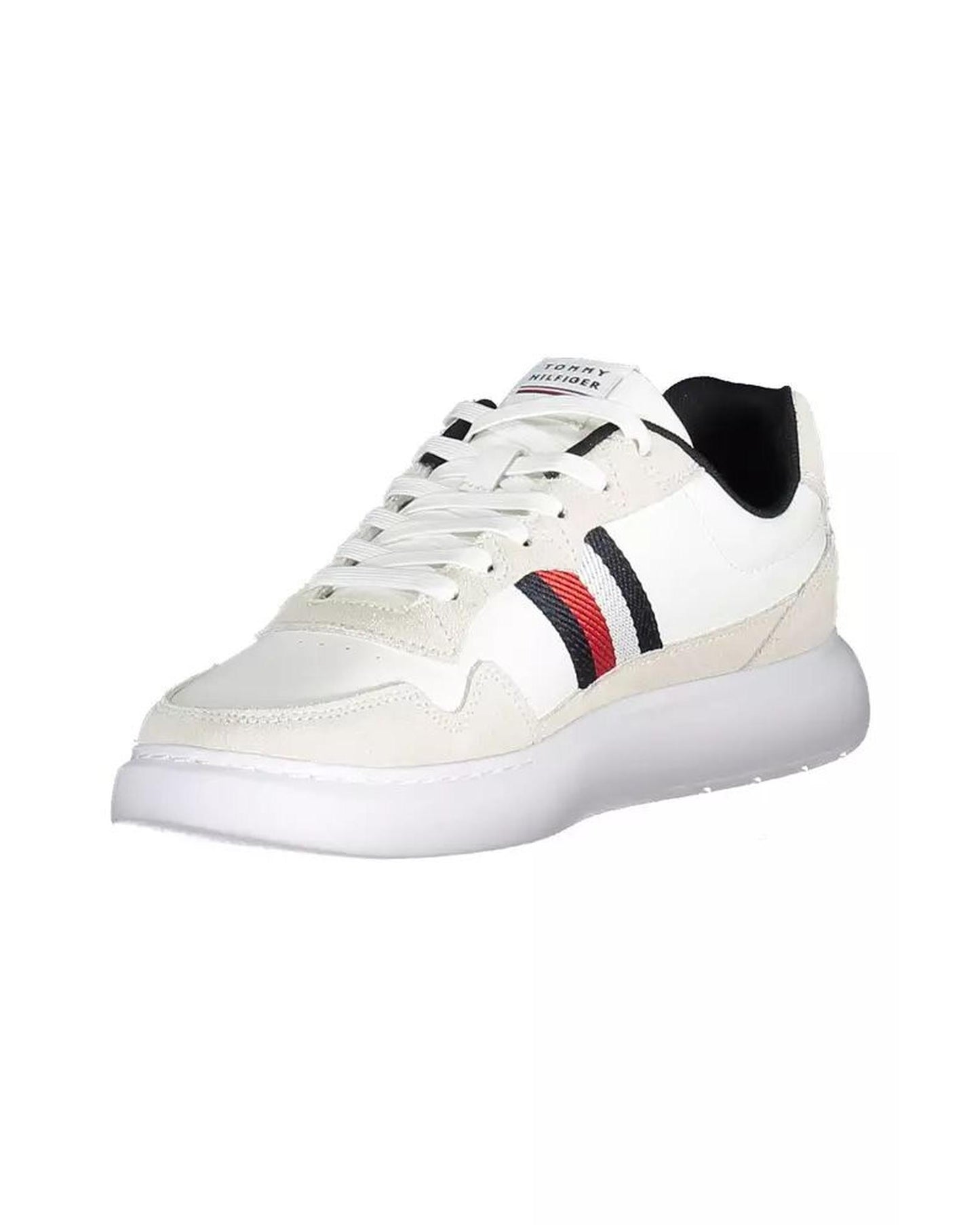 Tommy Hilfiger Men's White Polyester Sneaker - 41 EU