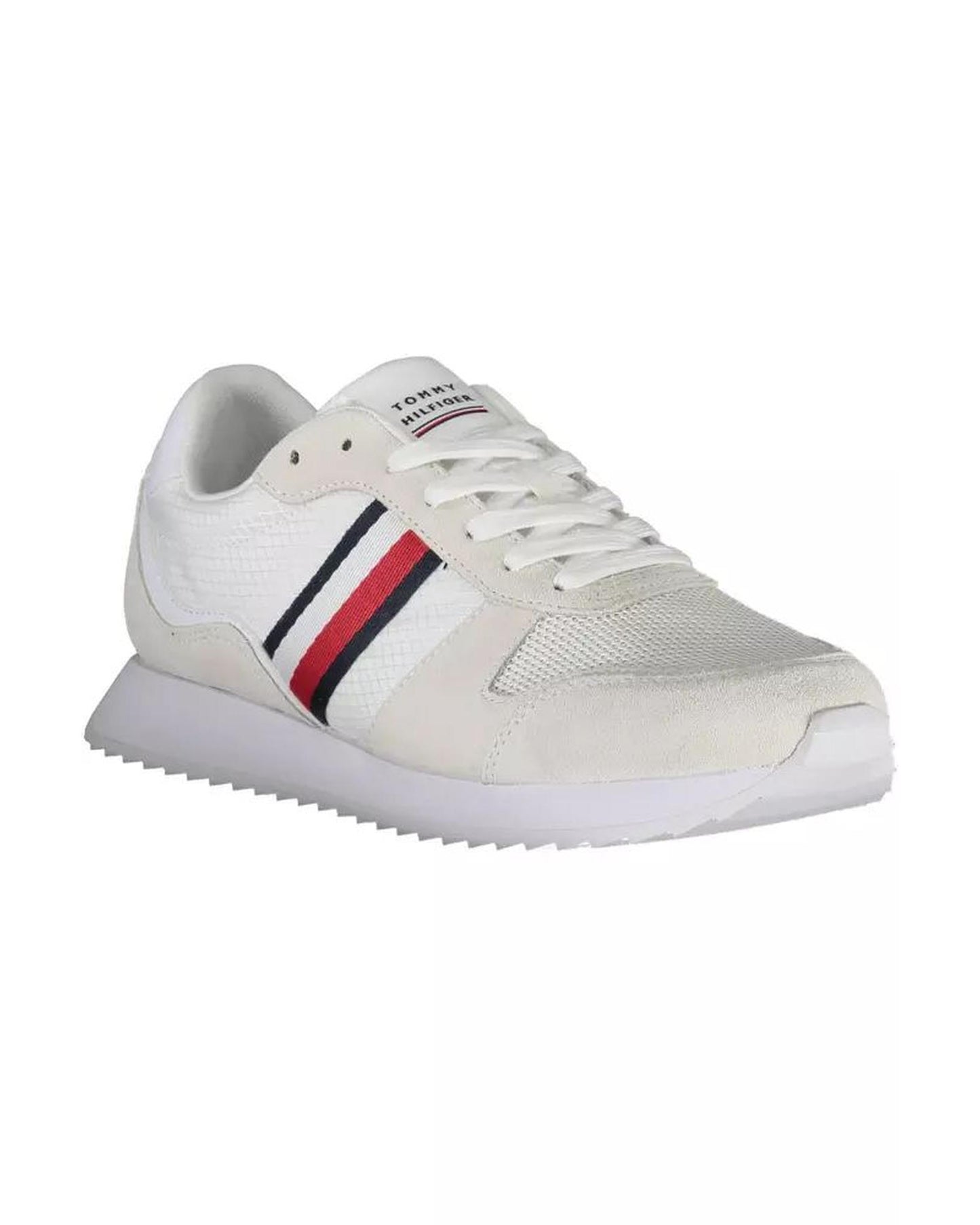 Tommy Hilfiger Men's White Polyester Sneaker - 40 EU