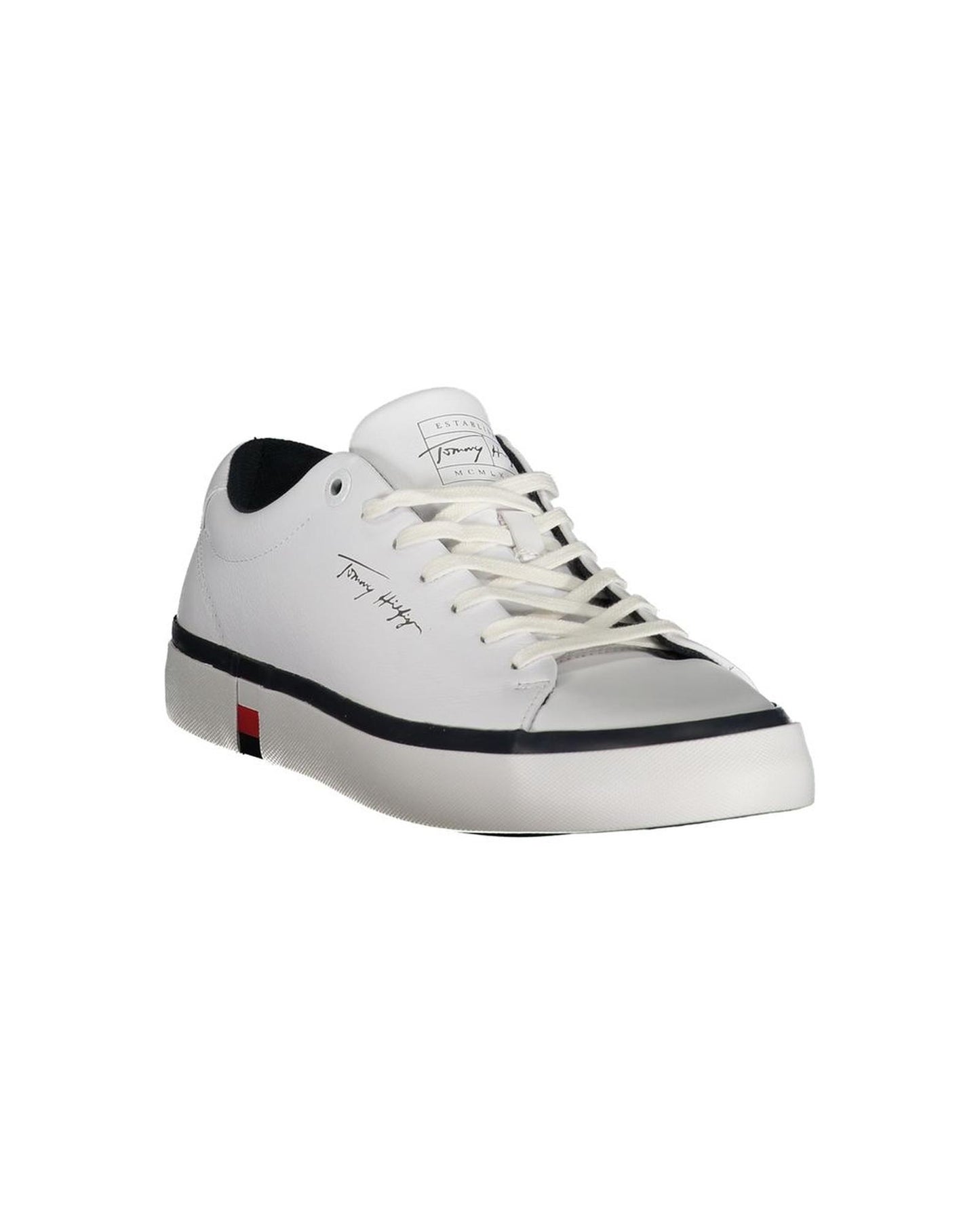 Tommy Hilfiger Men's White Polyester Sneaker - 40 EU