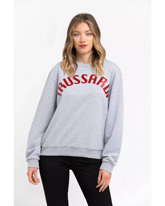 Oversized Round-neck Sweatshirt with Maxi Lettering XS Women