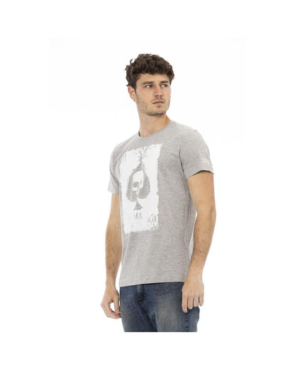 Trussardi Action Men's Elevate Casual Chic with Sleek Gray Tee - L