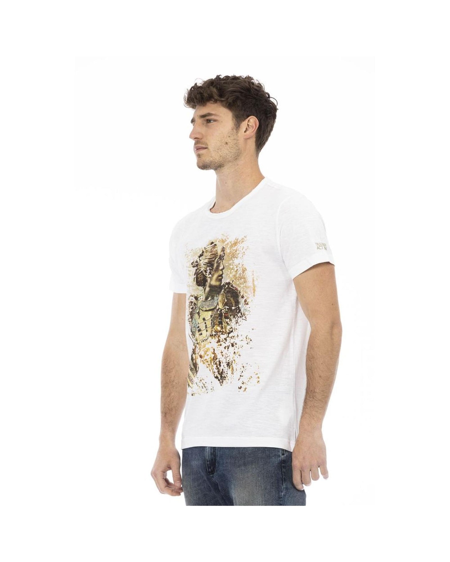 Trussardi Action Men's Elegant White Tee with Signature Print - XL