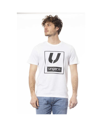 Ungaro Sport Men's Chic White Cotton Crew Neck Tee - L