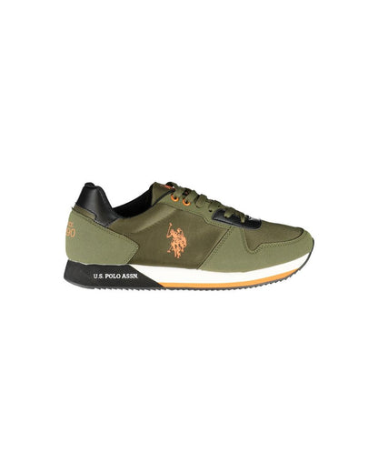 US POLO ASSN Men's Green Polyester Sneaker - 44 EU