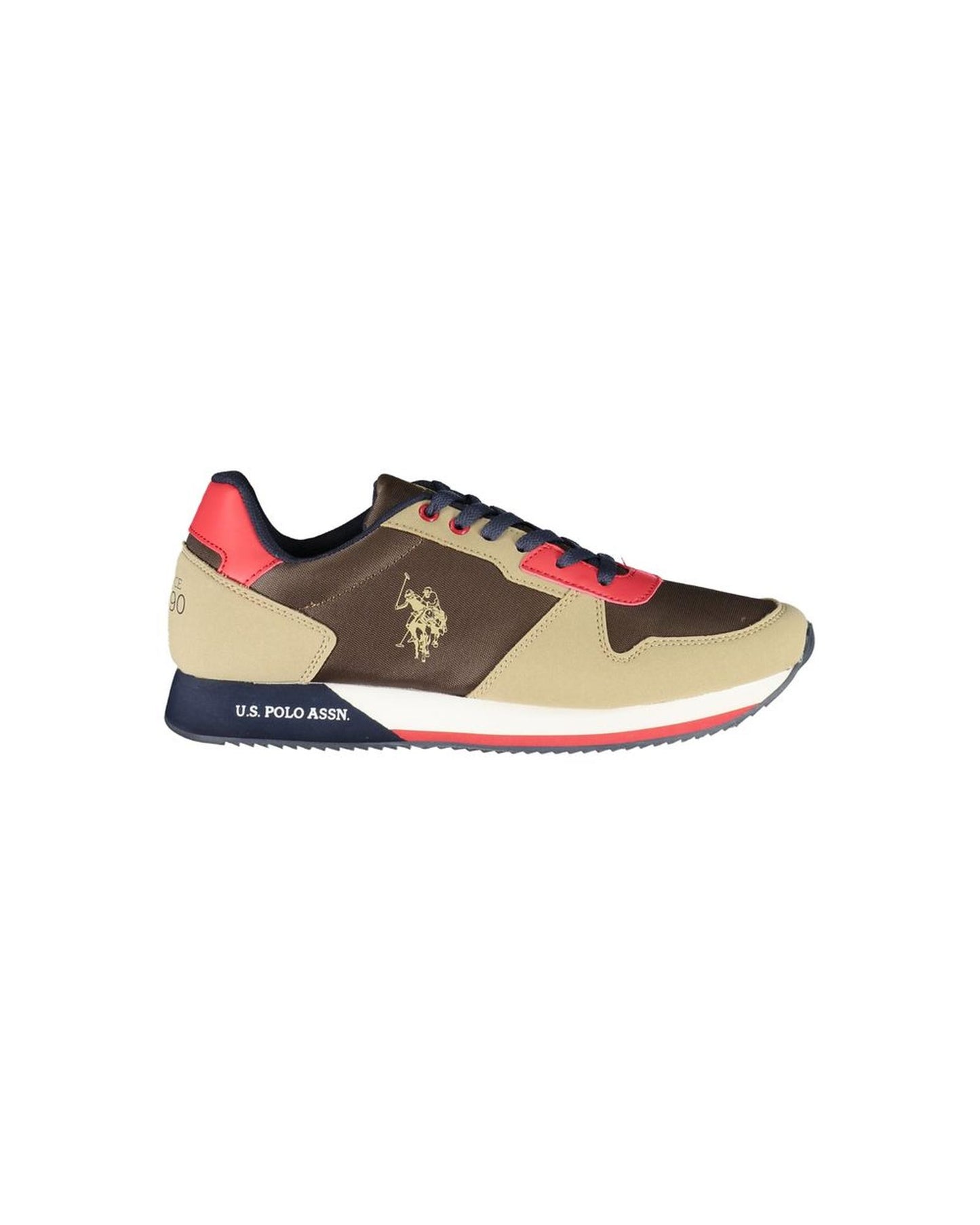 US POLO ASSN Men's Brown Polyester Sneaker - 42 EU