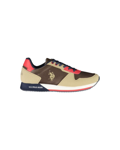 US POLO ASSN Men's Brown Polyester Sneaker - 42 EU