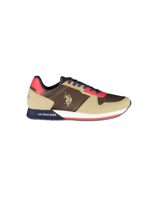 US POLO ASSN Men's Brown Polyester Sneaker - 42 EU