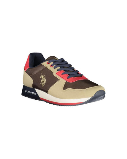 US POLO ASSN Men's Brown Polyester Sneaker - 42 EU