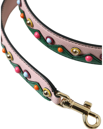 Dolce & Gabbana Women's Pink Leather Handbag Accessory Shoulder Strap - One Size