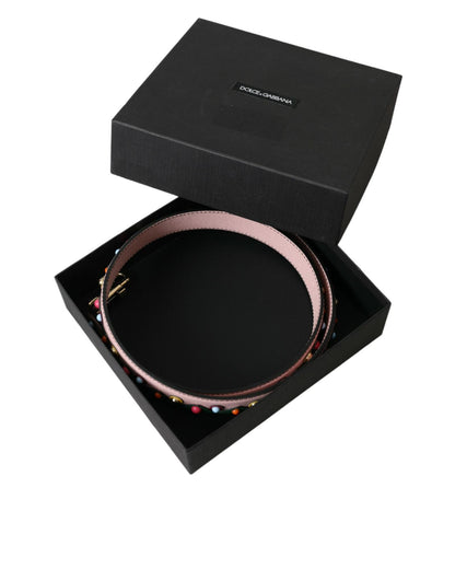 Dolce & Gabbana Women's Pink Leather Handbag Accessory Shoulder Strap - One Size
