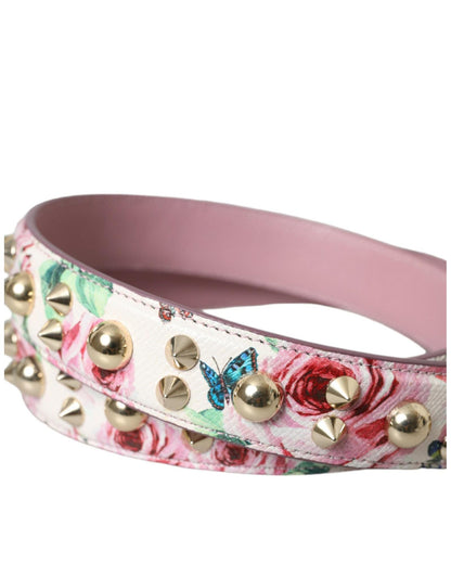 Dolce & Gabbana Women's Pink Floral Handbag Accessory Shoulder Strap - One Size