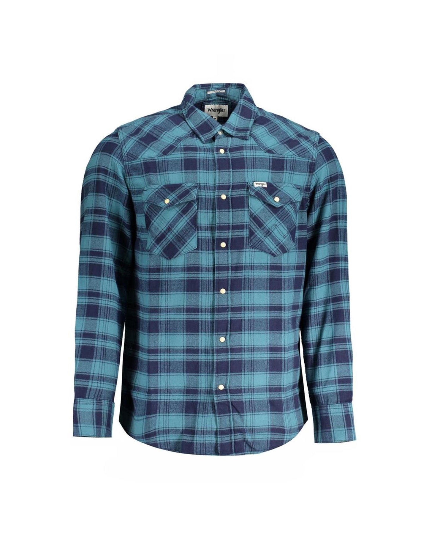 Wrangler Men's Blue Cotton Shirt - M