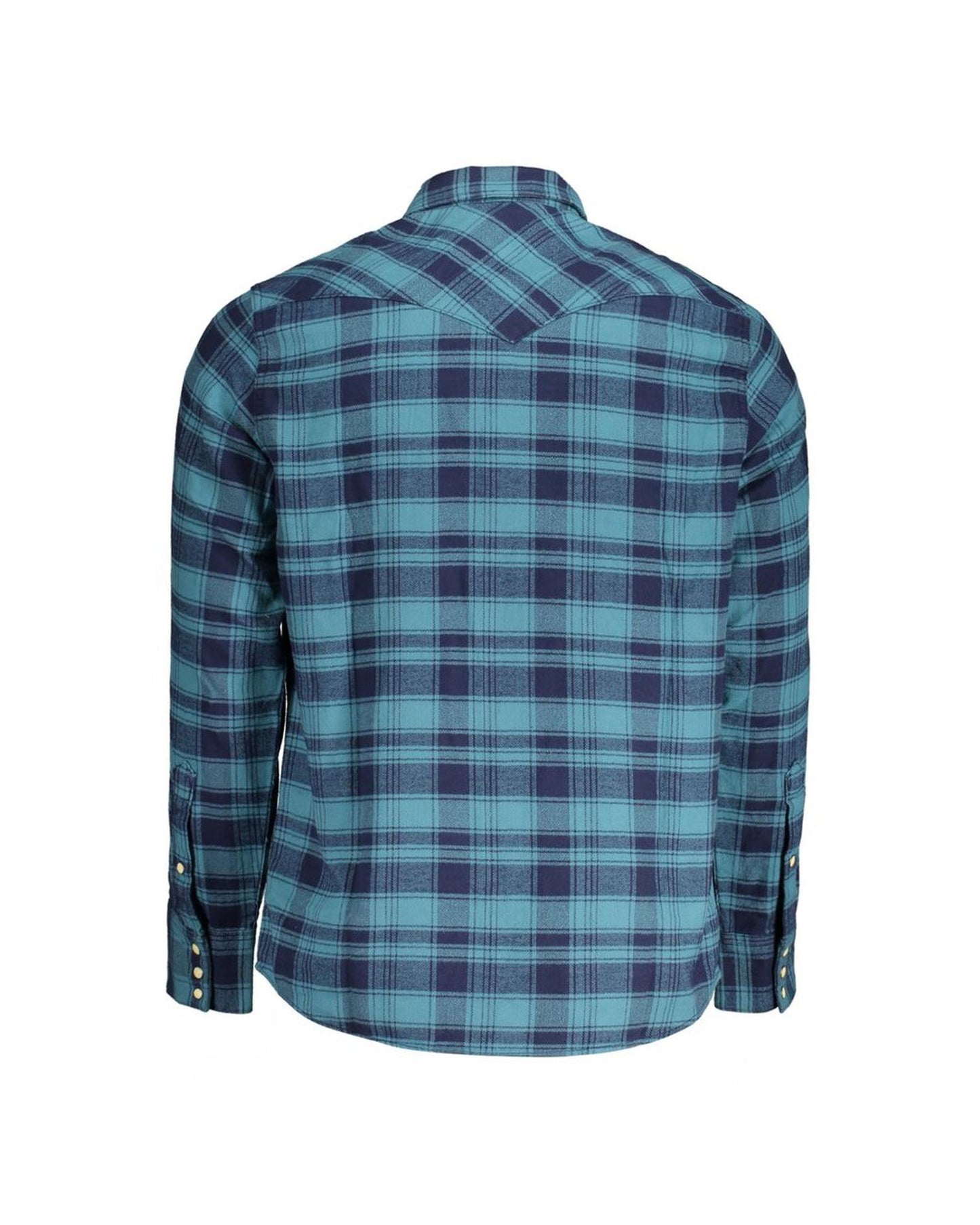 Wrangler Men's Blue Cotton Shirt - M