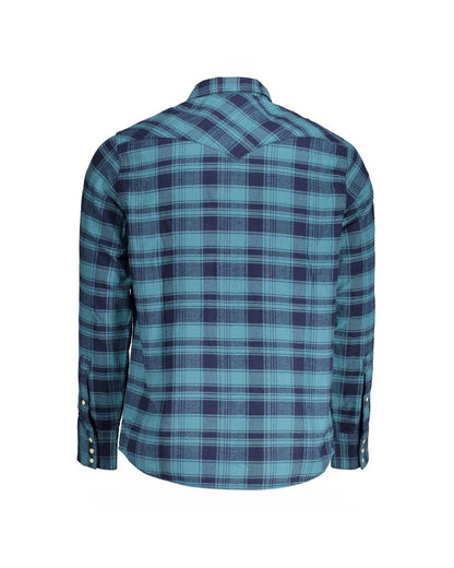 Wrangler Men's Blue Cotton Shirt - M