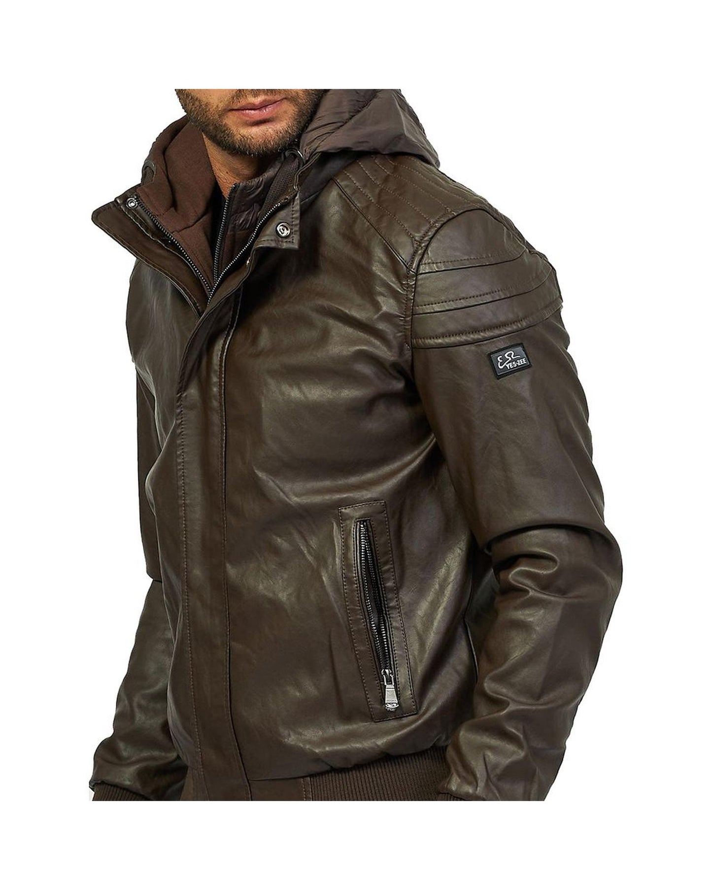 Yes Zee Men's Brown Polyethylene Jacket - M