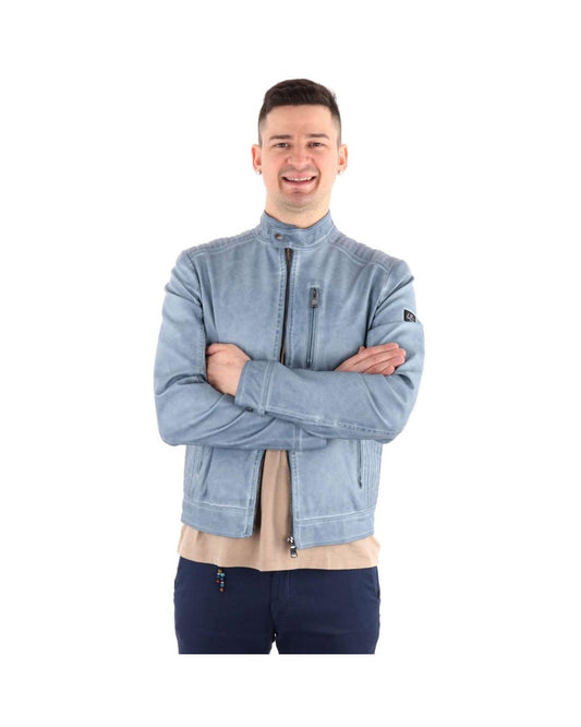 Yes Zee Men's Light Blue Polyethylene Jacket - 2XL