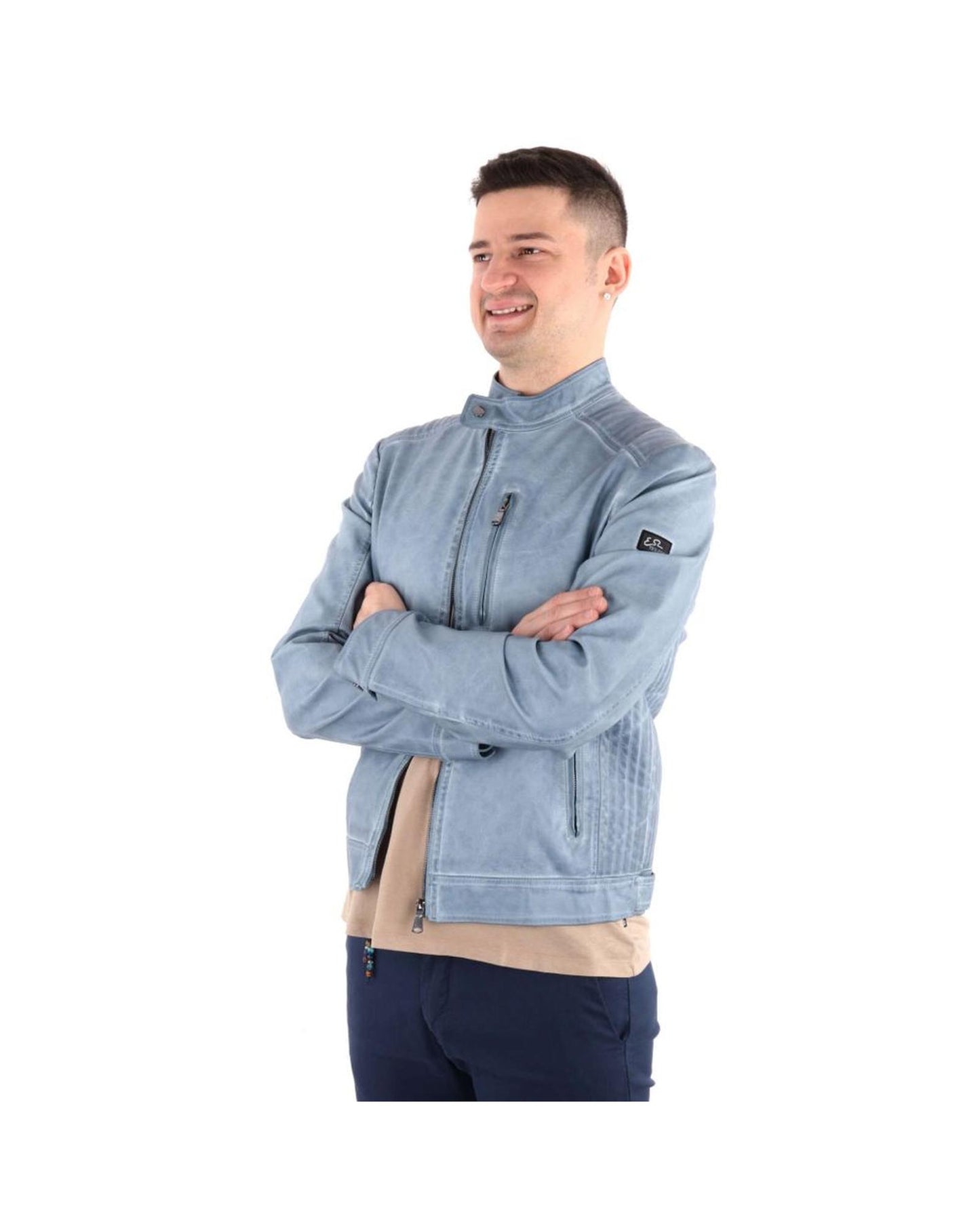 Yes Zee Men's Light Blue Polyethylene Jacket - 2XL