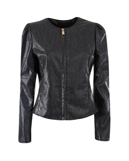 Yes Zee Women's Black Polyethylene Jackets & Coat - S