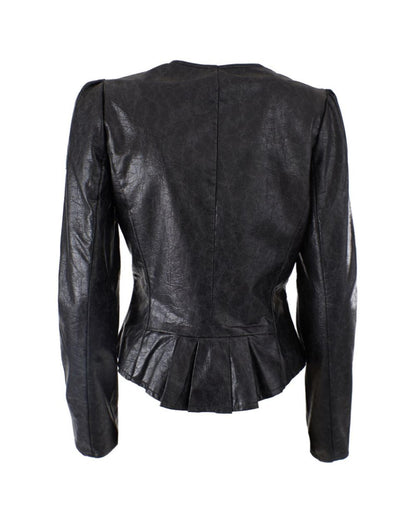 Yes Zee Women's Black Polyethylene Jackets & Coat - S