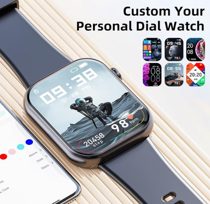 Smart Watch  44mm  Bluetooth call Screen True Multidial Blood Oxygen Game Sports Mode Pro FOR IOS and Android Black with 2 straps