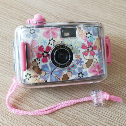 Retro Film Camera For Kids - Waterproof 5M - Flowers Pattern
